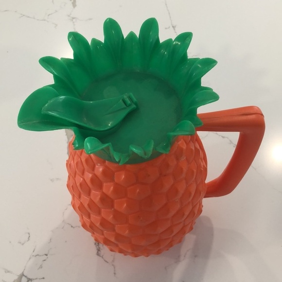 Vintage 1960s PINEAPPLE DRINK PITCHER ORANGE & GREEN MINERWARE~LUAU / TIKI PARTY - Picture 2 of 11